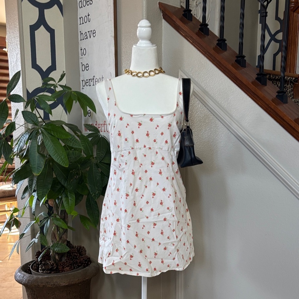 Romantic Cottagecore Rose Floral Stretch Dress 💕